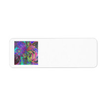 Glowing Burst of Color – Teal & Violet Deva Return Address Label