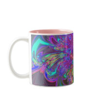 Glowing Burst of Color – Teal & Violet Deva mugs