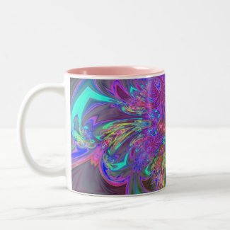 Glowing Burst of Color – Teal & Violet Deva mug