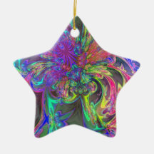 Glowing Burst of Color – Teal & Violet Deva Christmas Ornament