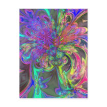 Glowing Burst of Color – Teal & Violet Deva Postcards