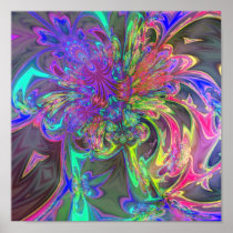 Glowing Burst of Color – Teal & Violet Deva Posters