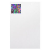 Glowing Burst of Color – Teal & Violet Deva Stationery Design