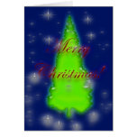 glowing christmas tree greeting card