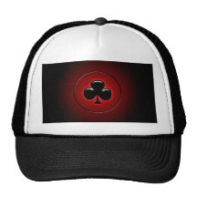 Glowing club card suit mesh hats