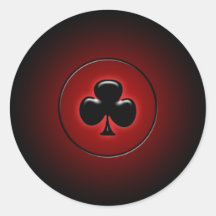 Glowing club card suit sticker
