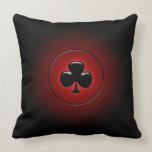 Glowing club card suit throw pillows