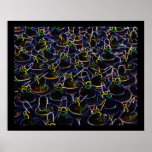 Glowing Cool Rubber Ducks With Shades Print