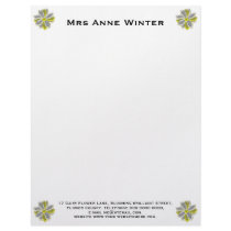 Glowing Daisy Flower Customizable Letterhead