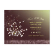 Glowing Dandelions Modern Save the Date Postcards