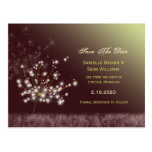 Glowing Dandelions Modern Save the Date Postcards