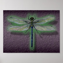Glowing Dragonfly Poster