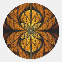 Glowing Feathers fractal art Stickers