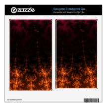 Glowing Fractal Dusk - gold, black and fuschia Decal For FreeAgent Go