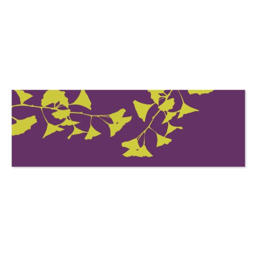 Glowing Ginkgo Tree Branch with Leaves Business Card Template (front side)