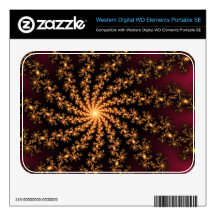 Glowing Golden Fractal Explosion on Burgundy WD Elements SE Skin