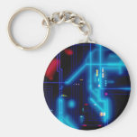 Glowing graphic circuit board key chains