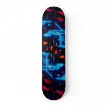 Glowing graphic circuit board skateboards