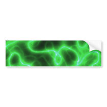 Glowing Green Abstract Electricity Bumper Sticker