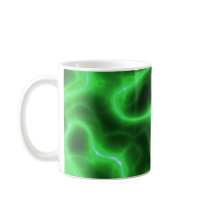 Glowing Green Abstract Electricity Coffee Mugs