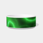 Glowing Green Abstract Electricity Pet Food Bowl