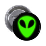 Glowing Green Alien Button Glowing Green Alien Button