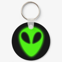 Glowing Green Alien Keychain