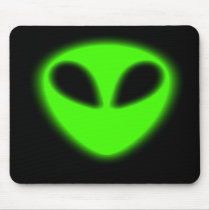 Glowing Green Alien Mousepad