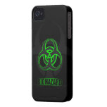 Glowing Green Biohazard Symbol iPhone 4 Case-Mate Cases