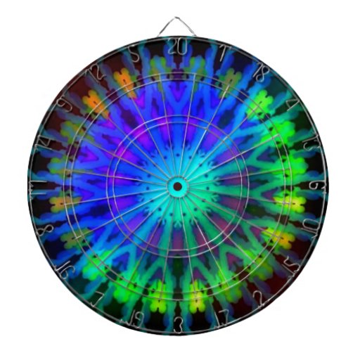 Glowing in the Dark Kaleidoscope art Dart Board Zazzle