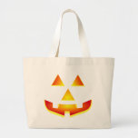 Glowing Jack 'O Lantern Pumpkin Face Tote Bag