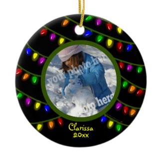 Glowing Lights Custom Christmas Photo Ornament