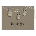 Glowing Mason Jars on a String of Lights Greeting Cards