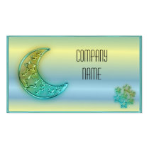 Glowing moon and stars business card business cards