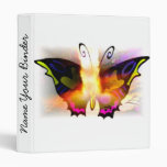 Glowing Neon Fire Butterfly Avery Binder