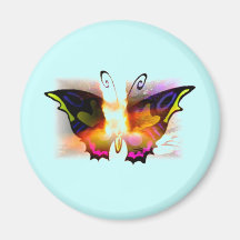 Glowing Neon Fire Butterfly Magnets