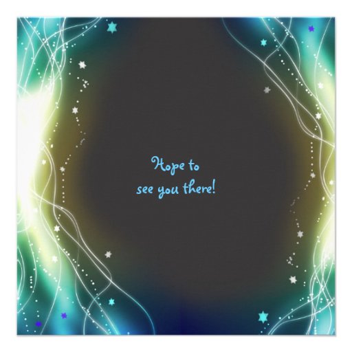 GLOWING NEON STARS Bar Bat Mitzvah Invitation