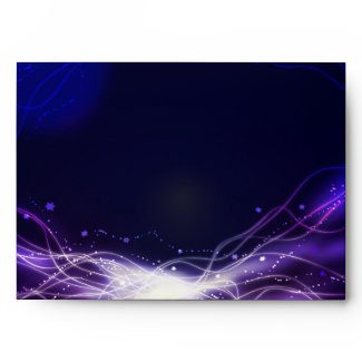 Glowing Neon Stars Bat Mitzvah Envelope Purple envelope
