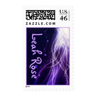 Glowing Neon Stars Bat Mitzvah Postage stamp stamp