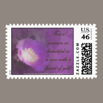 glowing old fashioned rose elegance postage