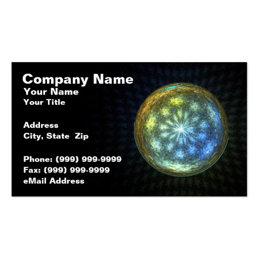 Glowing Orb on Black Background Business Cards