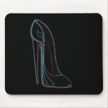 Glowing outline black shoe mousepad