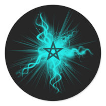 Glowing Pentagram Round Sticker