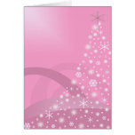 Glowing Pink Christmas Tree Holiday Card