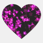 Glowing Pink Flower Lights Heart Sticker