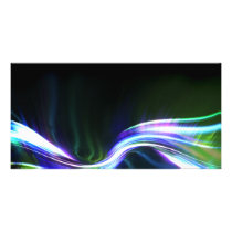 Glowing Plasma Fractal Abstract Photo Greeting Card