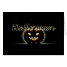 Glowing Pumpkin Halloween Card