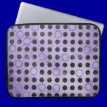 GLOWING PURPLE BLACK CIRCLES POLKADOTS GRUNGE POLK laptop sleeves