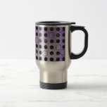 GLOWING PURPLE BLACK CIRCLES POLKADOTS GRUNGE POLK MUG
