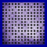 GLOWING PURPLE BLACK CIRCLES POLKADOTS GRUNGE POLK posters